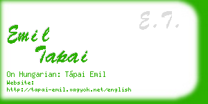 emil tapai business card